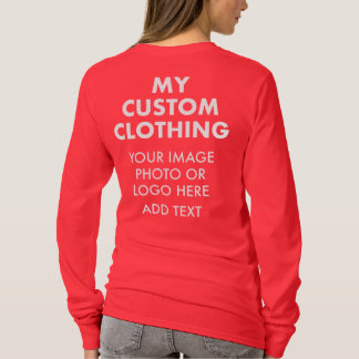 Anpassad personlig KVINNLIG RÖD LÅNGÄRM T Shirt