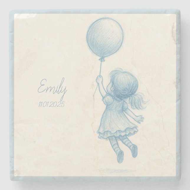Anpassad personlig namnskylt för babyflicka stenunderlägg (Framsidan)