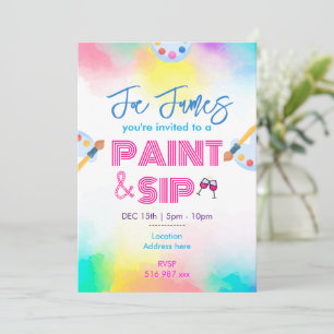 Anpassad personlig paint and sip-inbjudan inbjudningar