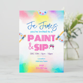 Anpassad personlig paint and sip-inbjudan inbjudningar
