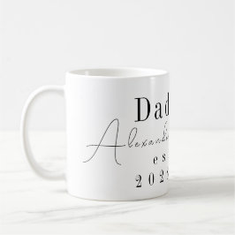 Anpassad Personlig Pappa Minimal Svart och Vitt Kaffemugg