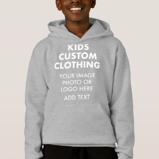 Anpassad personlig pojk-tröja med huva - GRÅ T Shirt
