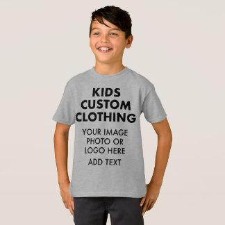 Anpassad personlig POJKENS T-SHIRT - STÅLGRÅ
