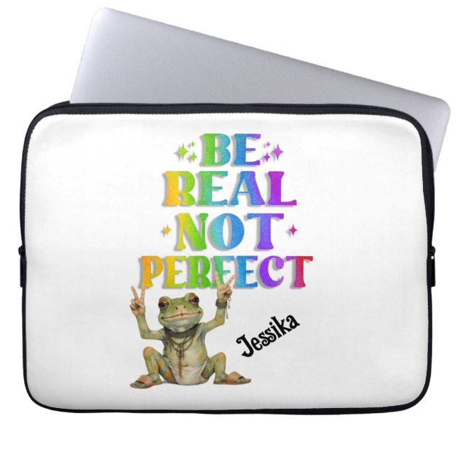 Anpassad personlig positiv boho groda Hippie  Laptop Fodral (Framsidan)