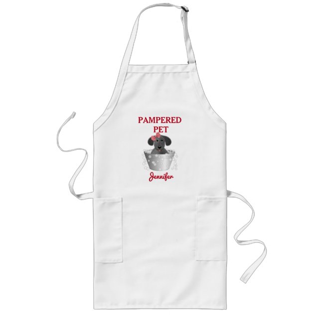 Anpassad Pet Groomer Apron Långt Förkläde (Framsidan)