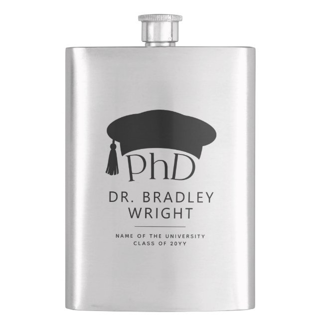 Anpassad PhD-doktorhatt Doktorsgrad Examen Fickplunta (Framsidan)