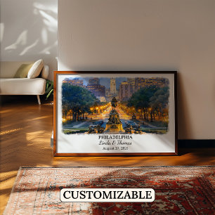 Anpassad Philadelphia väggkonst, Pennsylvania affi Poster