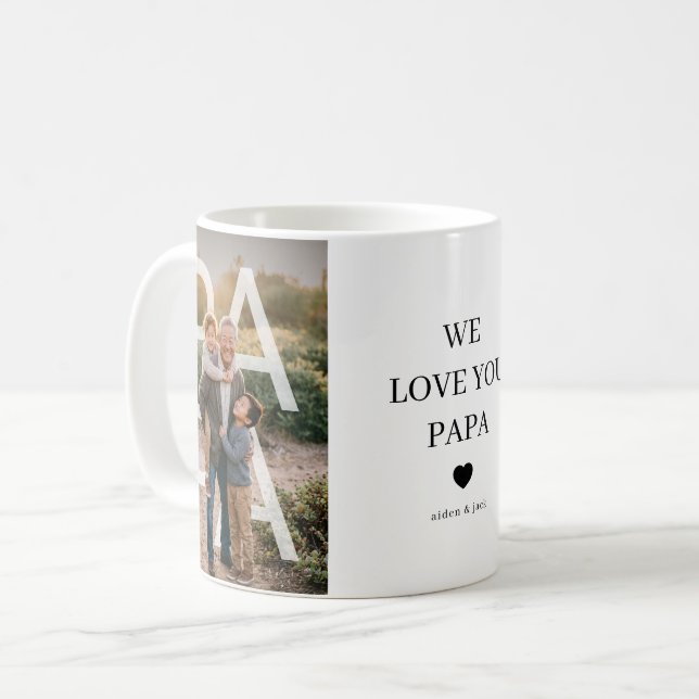 Anpassad PhotoPop Pappa Foto Kaffemugg (Framsida vänster)