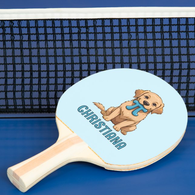 Anpassad Pi-dagen Hund Med Pi-symbol | Glad Pi-dag Pingisracket (Insitu)