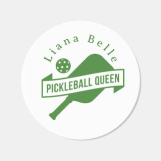 Anpassad Pickleball Drottning Paddle Logotyp Rund Runt Klistermärke