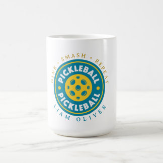 Anpassad Pickleball-mugg | Dink Smash Repeat Perso Kaffemugg