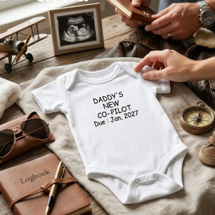 Anpassad pilot graviditetsförklaring baby bodysuit t shirt