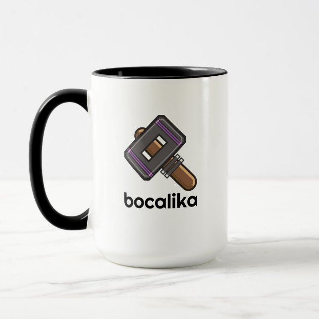Anpassad Pixelhammare Logotyp Kaffe kopp – Rediger (Vänster)