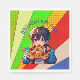 Anpassad Pizzafest för Animepojkar Pappersservett