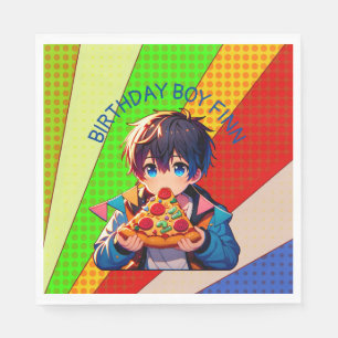 Anpassad Pizzafest för Animepojkar Pappersservett