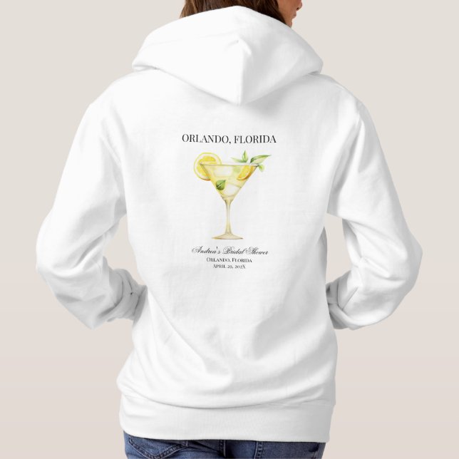 Anpassad plats Citron Cocktail Bröllopsfest T Shirt (Baksida)