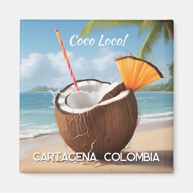 Anpassad plats Coco Loco Magnet (Framsidan)