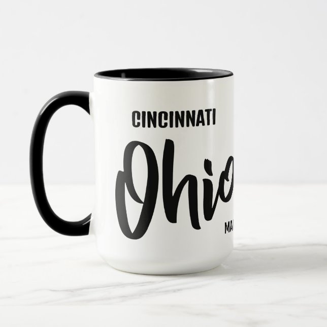 Anpassad plats & namn Ohio Mugg (Vänster)