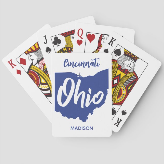 Anpassad plats och namn Ohio Casinokort (Baksidan)