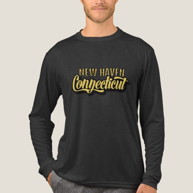 Anpassad plats & text Connecticut T Shirt (Framsida)