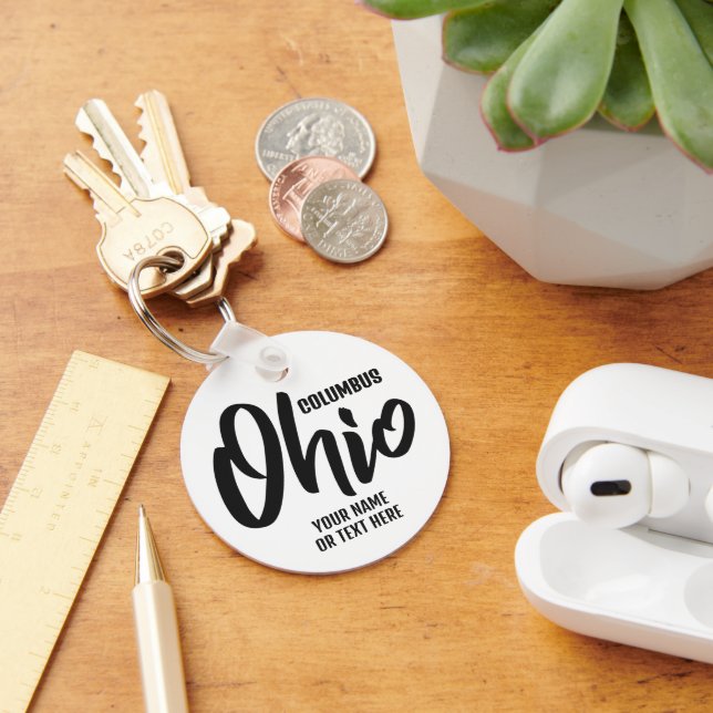 Anpassad plats & text Ohio Nyckelring (Skrivbord)