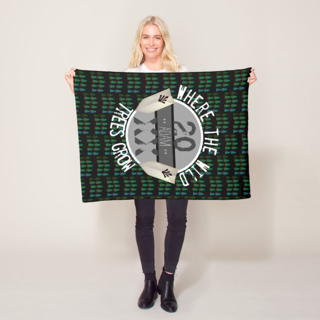 Anpassad Pojke Blanket | Boho Woodland Fleecefilt (På plats)