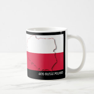 Anpassad POLAND FLAGGA Black Kaffemugg