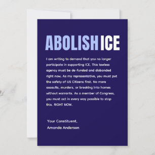 Anpassad politisk julkort mot ICE