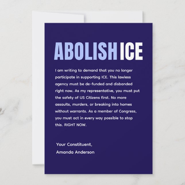 Anpassad politisk julkort mot ICE (Framsida)