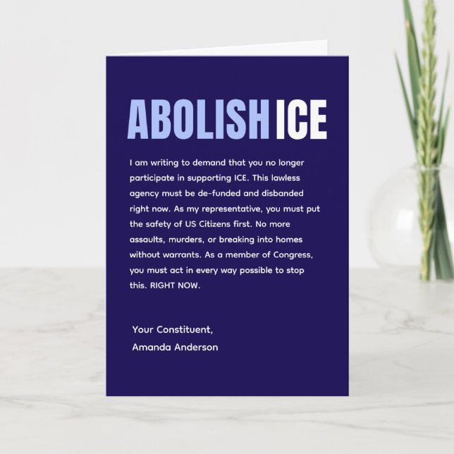 Anpassad politisk julkort mot ICE Kort (Framsida)