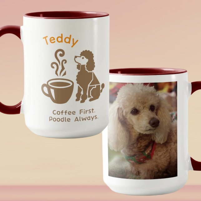 Anpassad Poodle Foto Kaffe Älskare Hundmamma Prese Mugg (Skapare uppladdad)