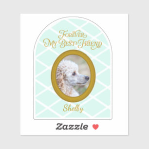 Anpassad Poodle-foto & Namn-dekal Evig vän Klistermärken