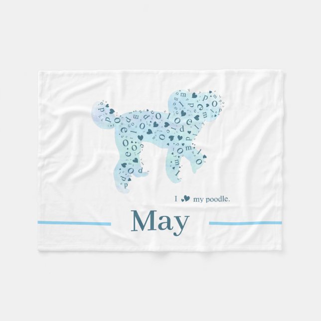 Anpassad Poodle | Mysig Hundmamma Fleecepresent Fleecefilt (Framsidan (Horisontell))