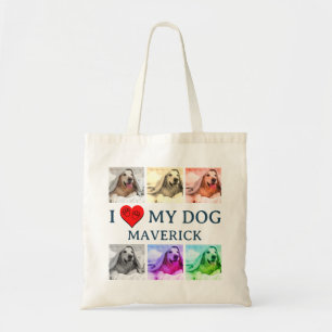 Anpassad Popkonst JAG ÄLSKAR MIN HUND Present till Tygkasse