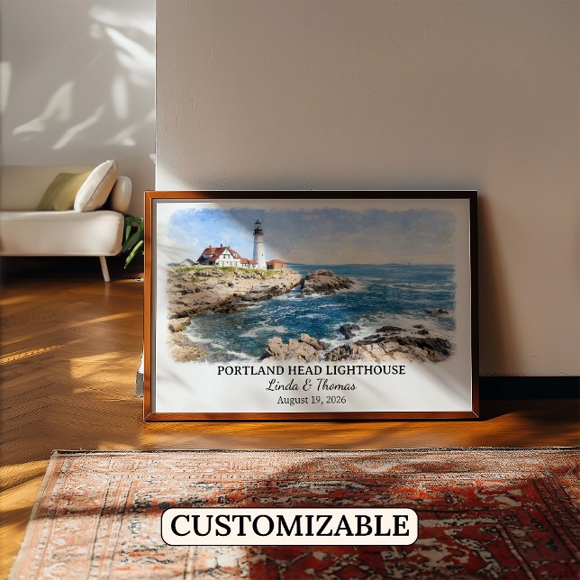 Anpassad Portland Head Lighthouse väggkonst, Maine Poster (Skapare uppladdad)
