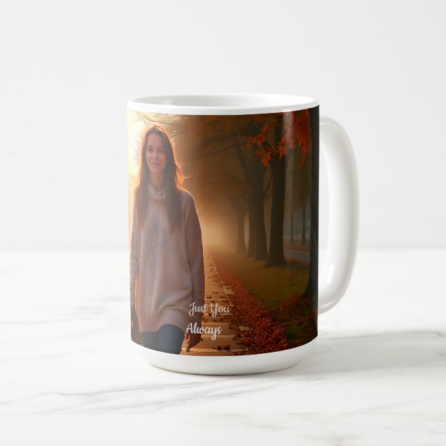 Anpassad Porträtt Av Henne – En Speciell Present F Kaffemugg (Framsida höger)