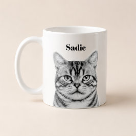 Anpassad porträtt av husdjur | Ladda upp foto + te Kaffemugg
