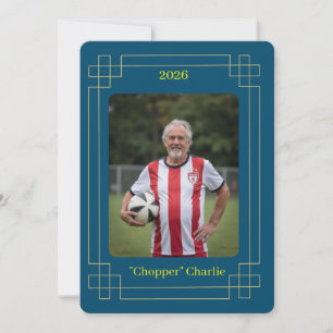 Anpassad Porträtt Foto Fotboll Vittnesmål v2 Inbju Julkort