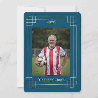 Anpassad Porträtt Foto Fotboll Vittnesmål v2 Inbju Julkort