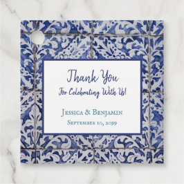 Anpassad portugisiska brickor - Azulejo-Blommigt Gåvor Etiketter