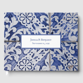 Anpassad portugisiska Tiles Azulejo Blommigt Bröll Gästböcker