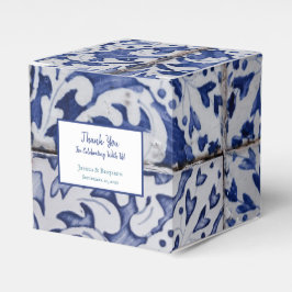 Anpassad portugisiska Tiles Azulejo-Blommigt Presentaskar