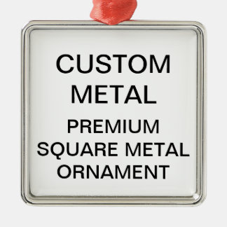 Anpassad Premium 2" Fyrkantig Julgransprydnad Metall