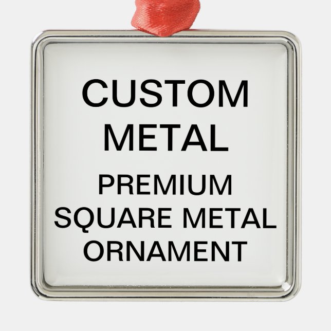 Anpassad Premium 2" Fyrkantig Julgransprydnad Metall (Framsidan)