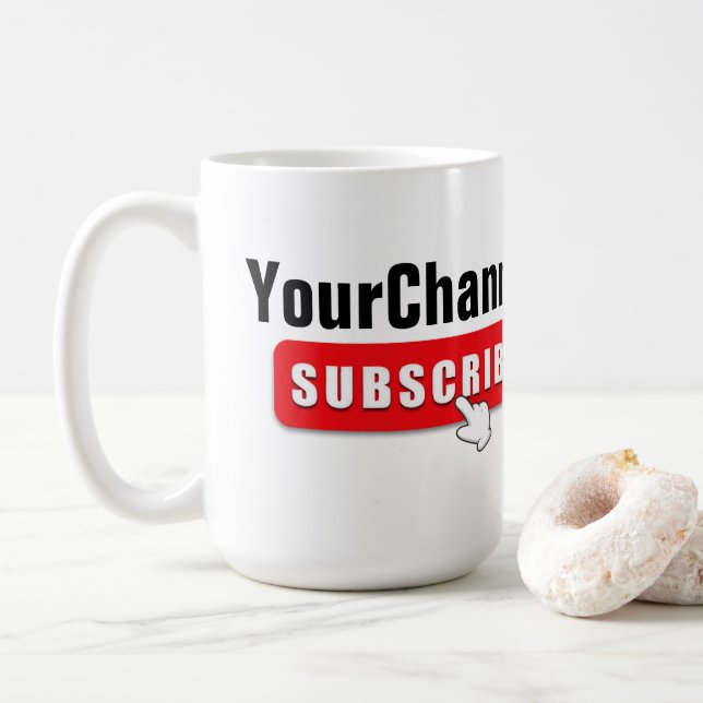 Anpassad Prenumerera DinKanal Kaffemugg (Med munk)