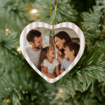 Anpassad Preppy Randig Familjefoto Hjärtformad