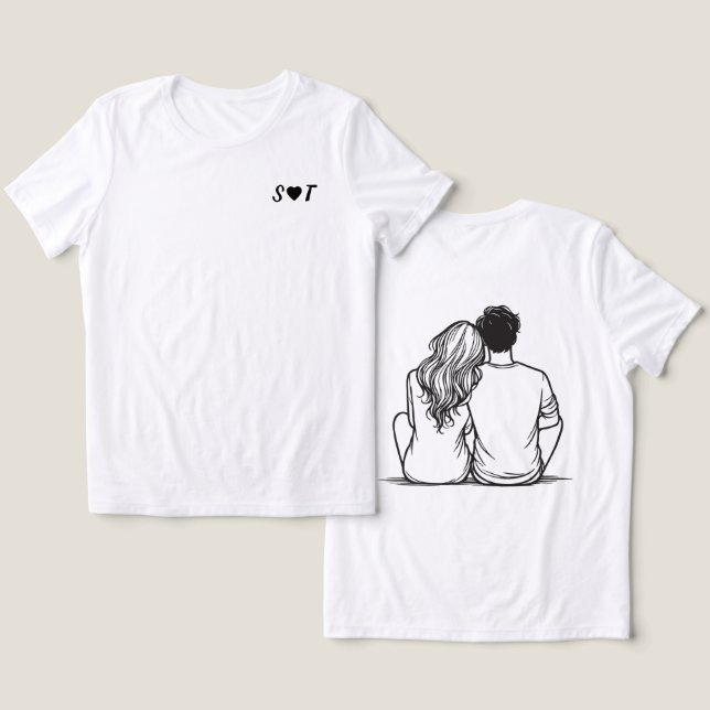 Anpassad present till par - Dam Tri-Blend T-shirt (Design fram och bak)