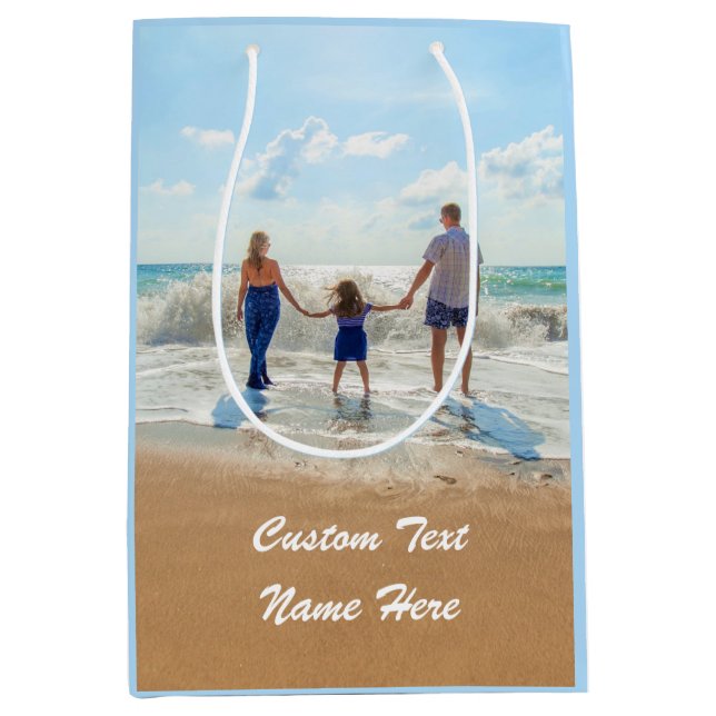 Anpassad presentväska med foto Dina foton och text (Framsidan)