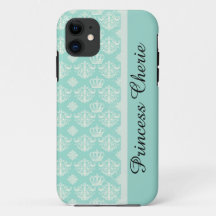 Anpassad prinsessan Damask iphone case