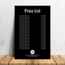 Anpassad prislista för produkter/tjänster Enkel Sv